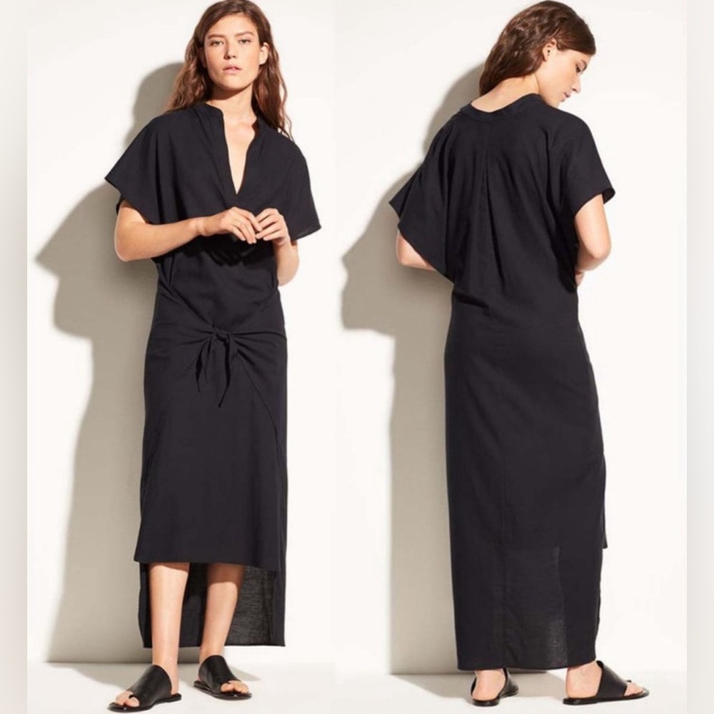 Vince Black Maxi Dress with Front Tie
